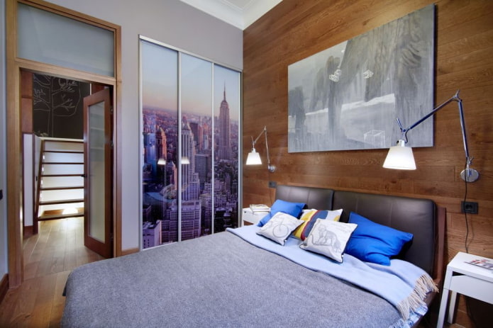 Façades avec impression photo dans un intérieur loft