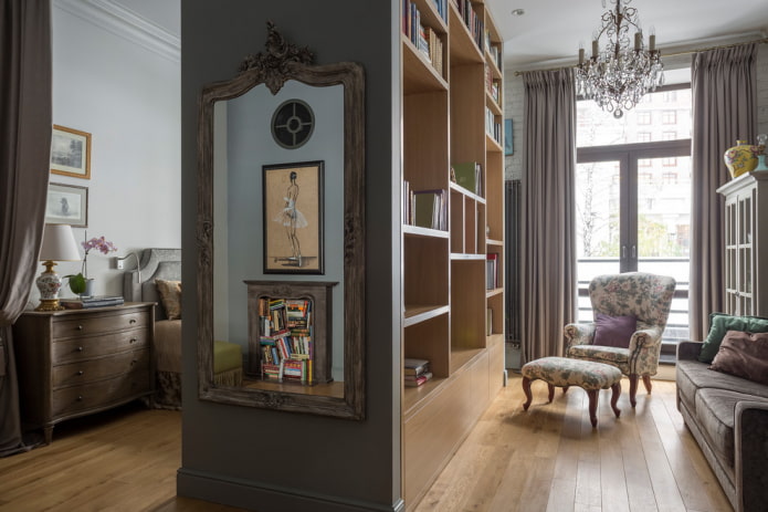 une armoire cloison dans un intérieur classique