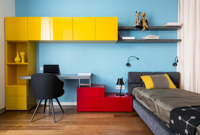 Armoire en L à l'intérieur d'une chambre d'enfant