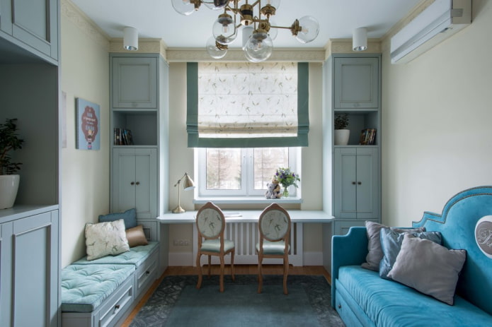 chambre d'enfant bleue 