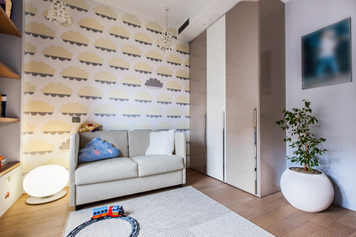 Armoire dans une chambre d'enfant de style moderne