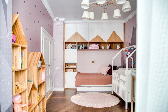 Armoire à l'intérieur d'une chambre d'enfant de style scandinave