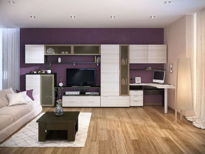 Armoire avec bureau d'ordinateur à l'intérieur du hall