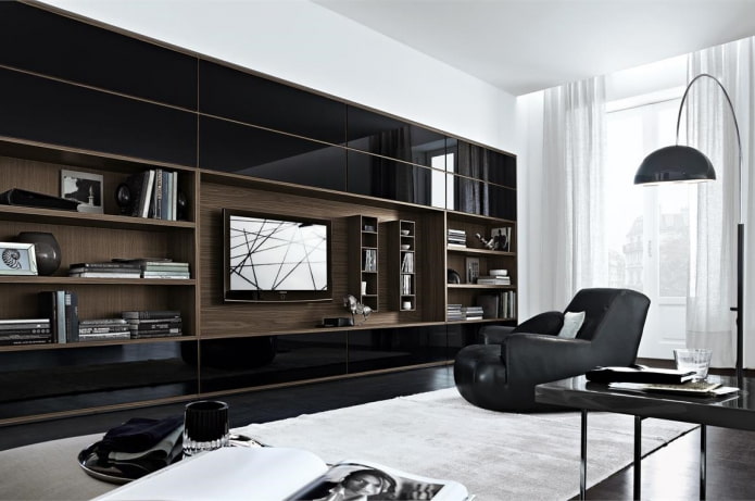 Meuble long dans un salon