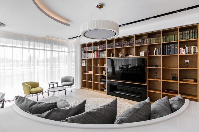 Meuble long dans un salon