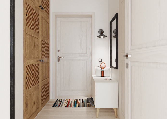 armoire à l'intérieur du couloir de style scandinave