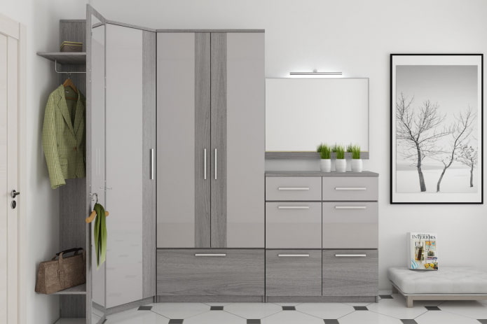 Armoire modulaire à l'intérieur du couloir