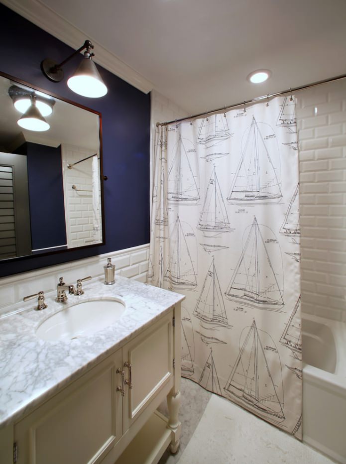 rideau en tissu pour la salle de bain