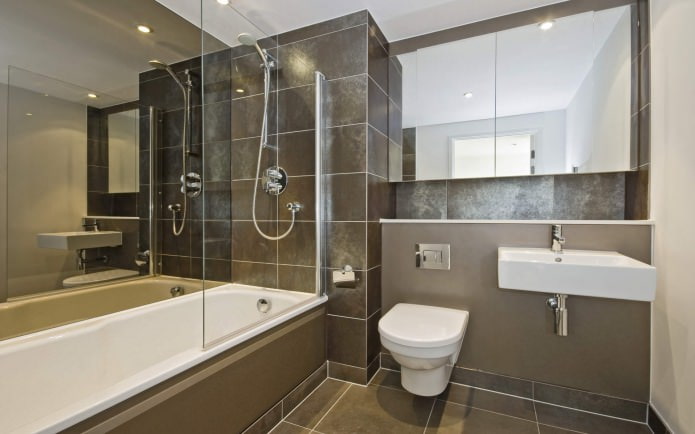 Cloison fixe en verre pour la salle de bain