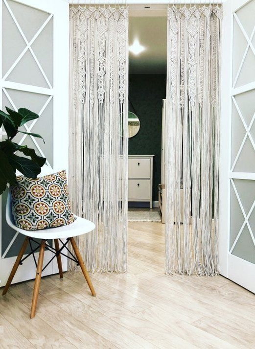 Rideaux en macramé pour porte d'intérieur