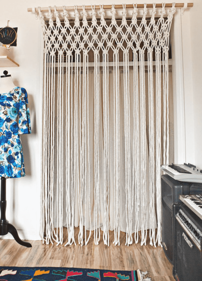 Rideaux en macramé pour porte d'intérieur
