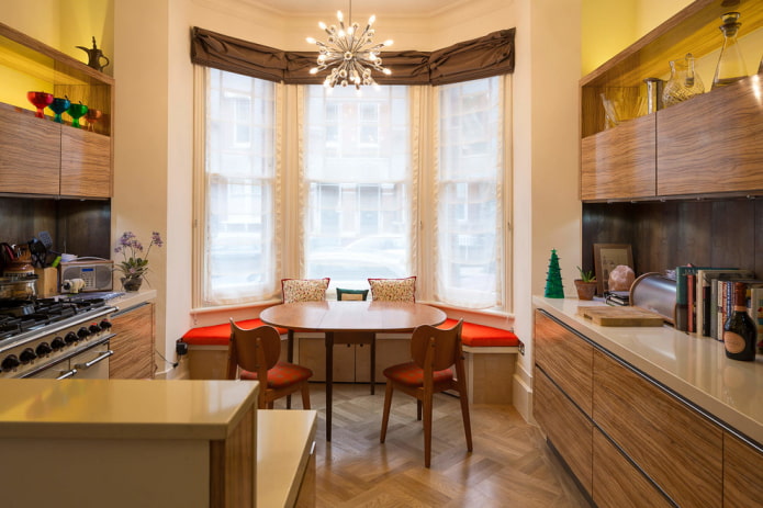 rideaux pour une baie vitrée dans la cuisine