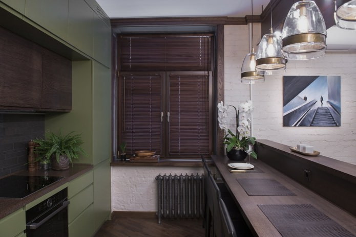 Stores marron pour la cuisine