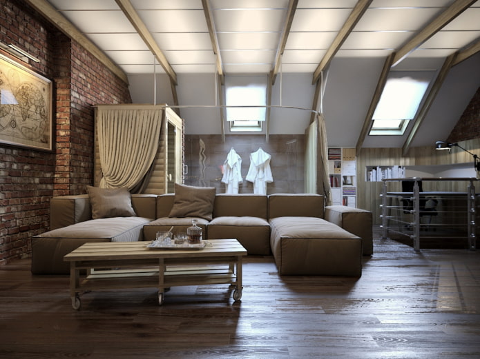 fenêtres de toit de style loft avec stores enrouleurs