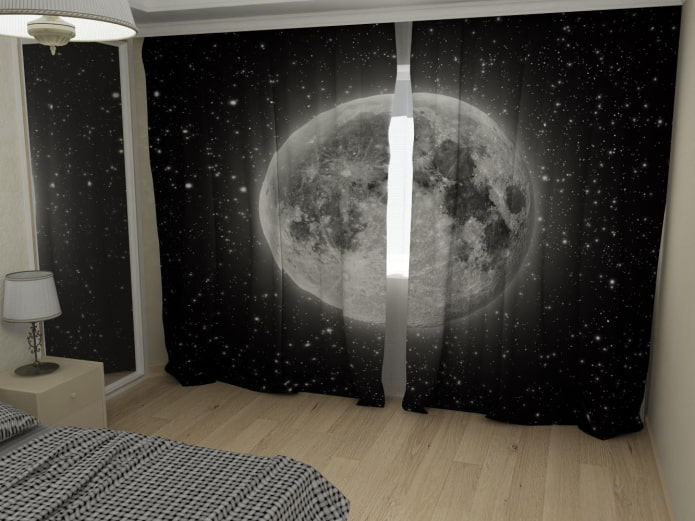 rideaux photo avec des images d'espace