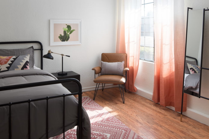 rideaux à effet ombré dans la chambre