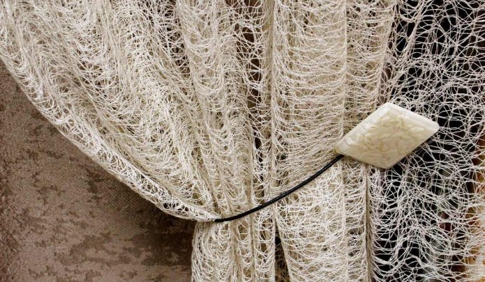 rideaux à motif toile d'araignée