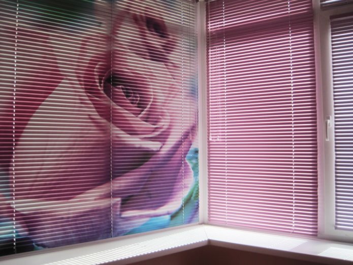 Stores 3D avec une image de rose