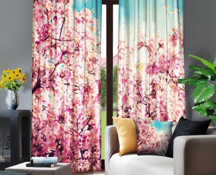 rideaux avec sakura