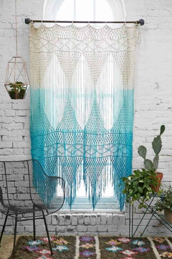 Rideau en macramé