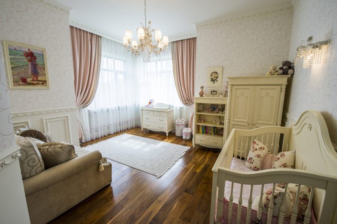 Rideaux rose pastel pour chambre de fille