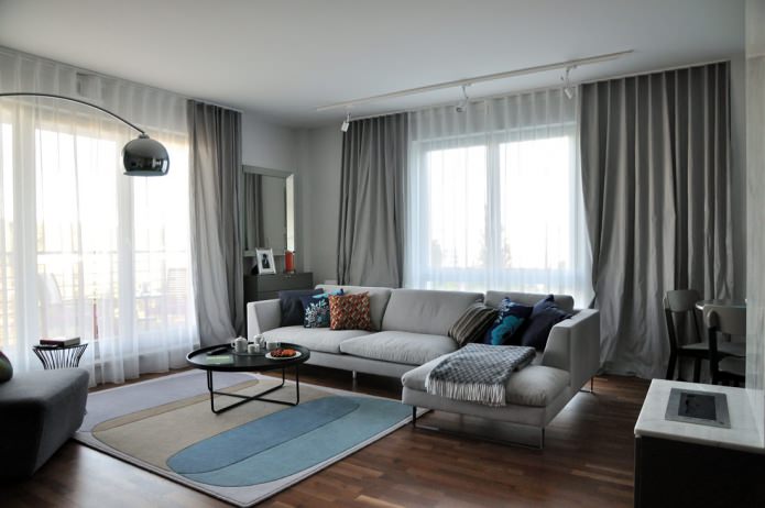 Rideaux gris pour le salon