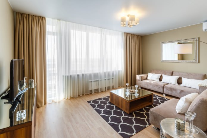 Rideaux de salon de style moderne