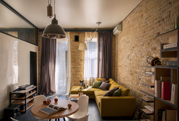 Rideaux de salon style loft