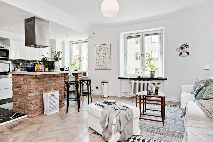 Projet d'aménagement d'une cuisine-salon de style scandinave