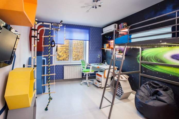 Chambre d'enfant sur le thème de l'espace