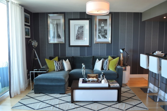 salon bleu foncé