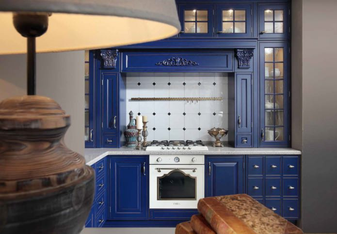 ensemble de cuisine bleu