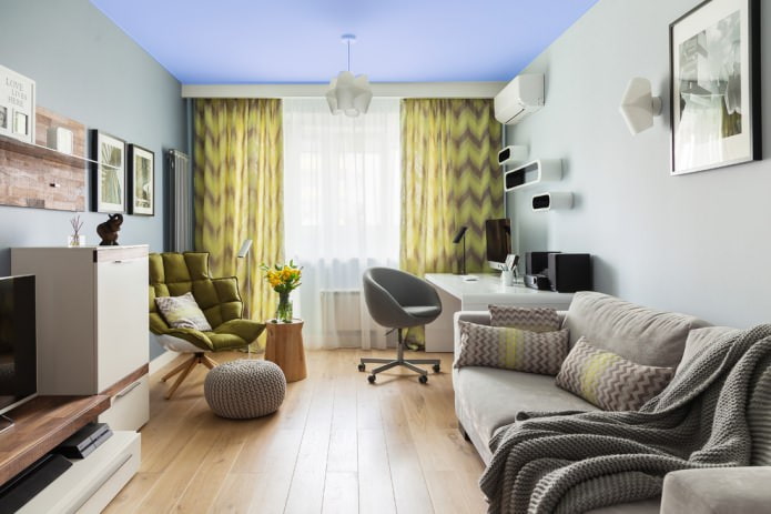 Tissu extensible mat bleu