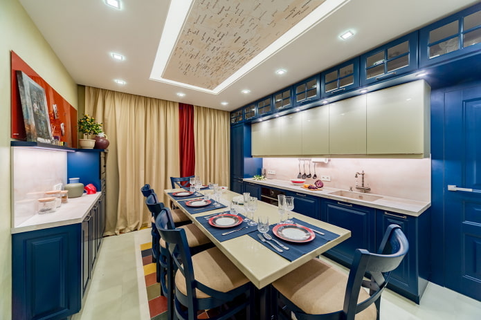 décoration de cuisine dans les tons bleus