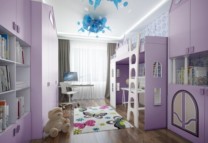 Ensemble de chambre d'enfant lilas