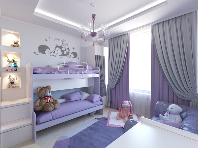 chambre lilas-blanc