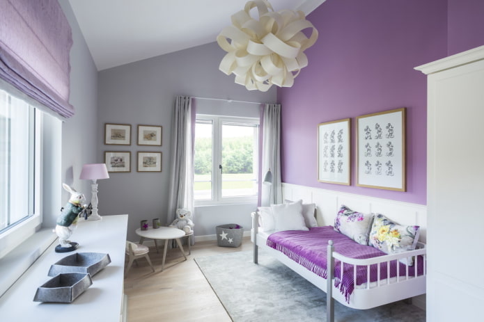 Chambre d'enfant violet-gris