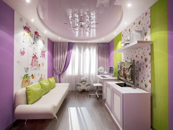 Chambre d'enfant violet-vert