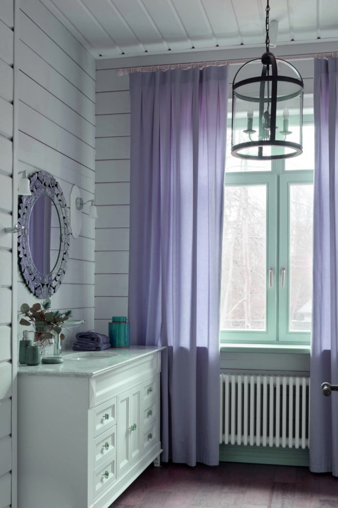 longs rideaux lilas