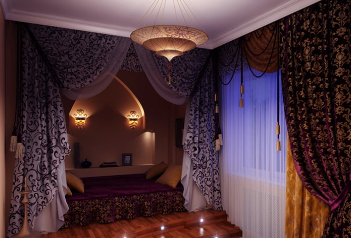 Rideaux lilas de style oriental