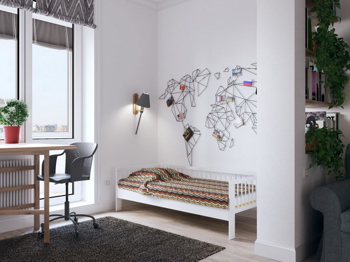 Lit enfant à l'intérieur d'un studio