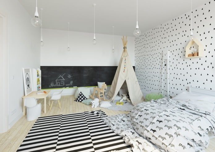 Style scandinave dans la chambre de bébé