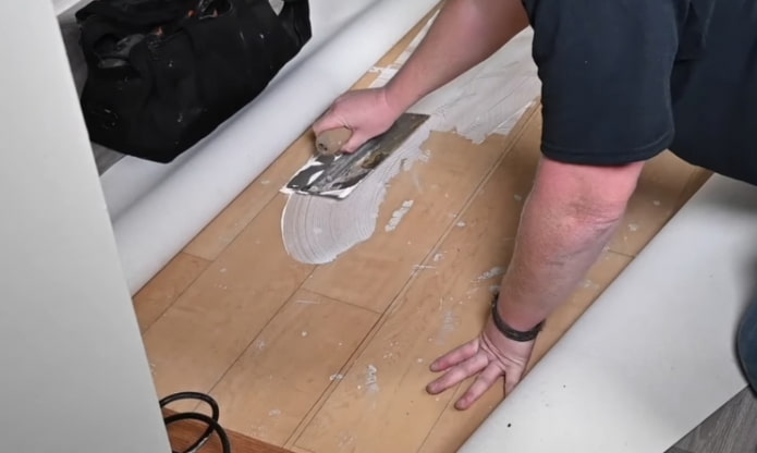applying glue
