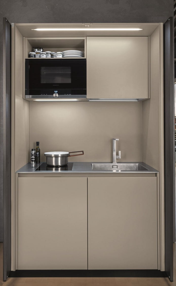 cuisine compacte dans un meuble