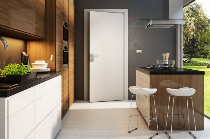 Combinaison de la couleur des portes avec les murs et les sols à l'intérieur