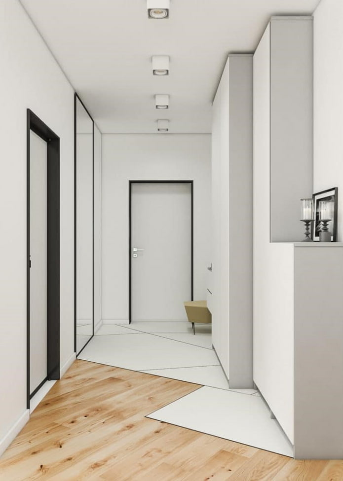 Combinaison de stratifié et de carrelage dans un style minimaliste