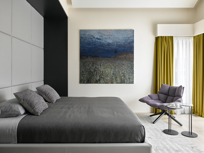 Rideaux d'accent sur fond gris