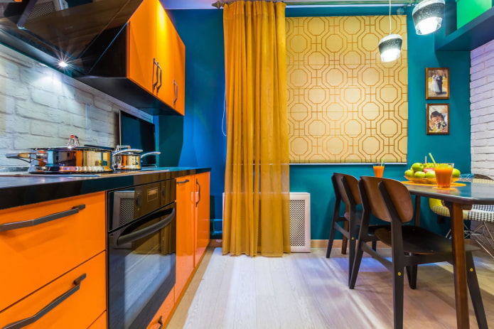 mobilier de cuisine orange