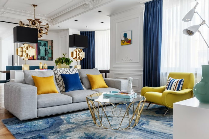 Combinaison de bleu et de jaune