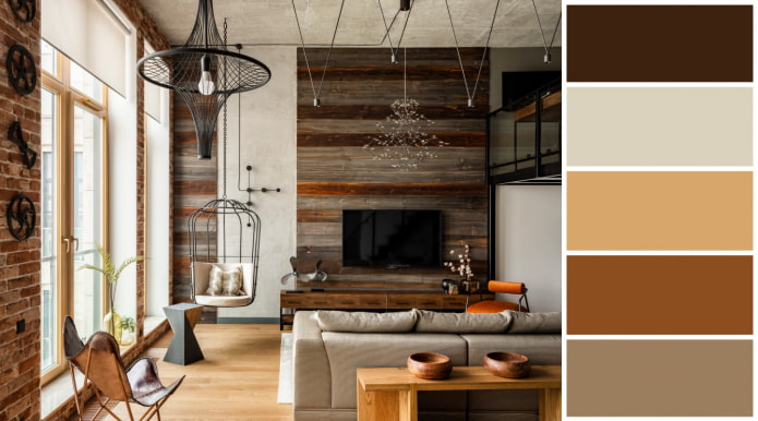 Salon gris-marron 